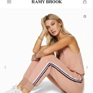 Ramy Brook Blush Jumpsuit with Stripe Accents